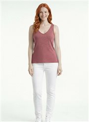 Kadın V Yaka İnce Askılı Basic T-Shirt