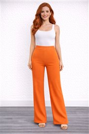 Beli Lastikli Bol Paça Polyester Pantolon