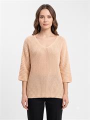 Kadın V Yaka Oversize Triko Kazak