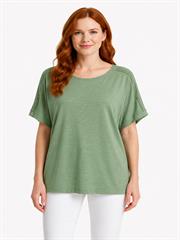 Kadın Relax Pamuklu Yeşil Basic T-Shirt