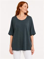 Kadın Oversize Yuvarlak Yaka Basic Bluz