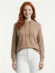 Kadın Kapüşonlu Basic Regular Fit Sweatshirt