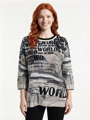 Kadın Yazı Baskılı Uzun Kollu Triko Sweatshirt