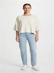 Kadın Relaxed Kesim Krem Renk Triko T-shirt