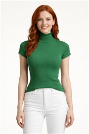 Boğazlı Yarasa Kollu Fitilli Crop Bluz