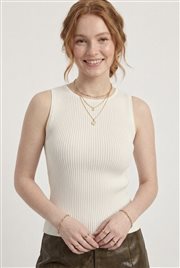 Kadın Fitilli Triko Atlet Slim Fit Yazlık Kolsuz Bluz