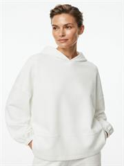 Kadın Beyaz Kapüşonlu Oversize Sweatshirt