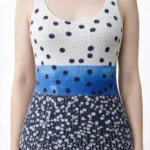 Blok Desenli Askılı Triko Bluz