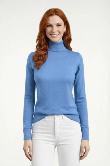 Balıkçı Yaka Triko Kazak - İndigo Mavisi