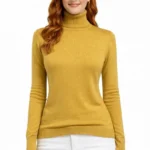 Balıkçı Yaka Triko Kazak - Safran