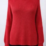 Kırmızı Fırfır Yaka Triko Kazak