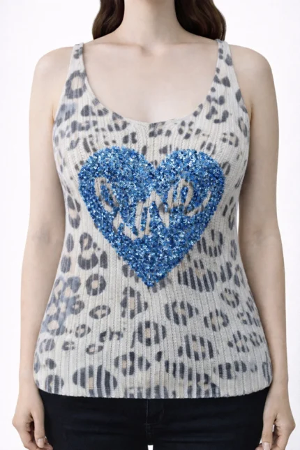 Payet Kalpli Leopar Triko Atlet Bluz
