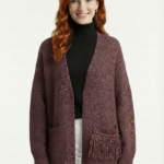 Kadın Triko Relaxed Fit Yırtmaçlı Hırka