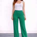 Beli Lastikli Bol Paça Polyester Pantolon
