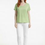 Kadın Yeşil Basic Yuvarlak Yaka Kısa Kol T-Shirt