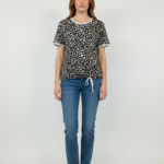 Kadın Leopar Desenli Rahat Kesim T-Shirt