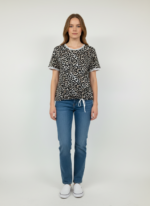 Kadın Leopar Desenli Rahat Kesim T-Shirt