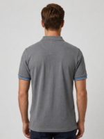 Erkek Polo Yaka Kontrast Şerit Detaylı Slim Fit T-Shirt - Görsel 4