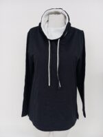 Kadın Siyah Yarım Balıkçı Yaka Sweatshirt - Görsel 3
