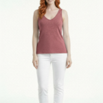 Kadın V Yaka İnce Askılı Basic T-Shirt