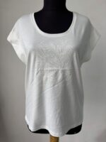 Kadın Beyaz Baskılı Yuvarlak Yaka Regular T-Shirt - Görsel 3
