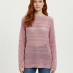 Kadın Oversize Triko Kazak - Pembe