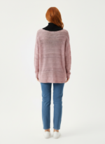 Kadın Oversize Triko Kazak - Pembe - Görsel 2