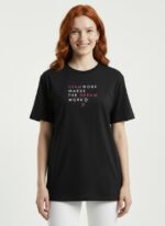 Kadın Siyah Baskılı Basic T-Shirt