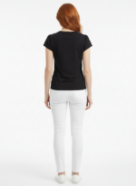 Kadın Siyah Basic & Baskılı Yuvarlak Yaka T-Shirt - Görsel 2