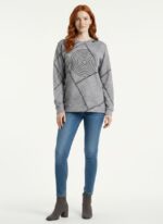 Kadın Gri Baskılı Uzun Kollu Sweatshirt