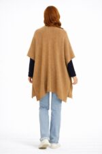 Kadın Triko Camel Omuz Şalı - Görsel 3