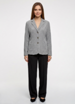 Kadın Gri Triko Blazer Ceket