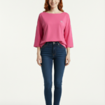 Kadın Relax Fit Yarım Kol Pembe T-Shirt