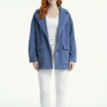 Kadın Mavi Oversize Triko Ceket