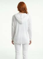 Kadın Kapüşonlu Rahat Kesim Beyaz Sweatshirt - Görsel 2