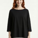 Kadın Siyah Oversize Basic Bluz - Rahat ve Şık