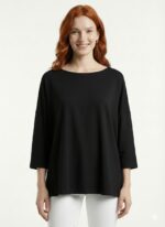 Kadın Siyah Oversize Basic Bluz - Rahat ve Şık