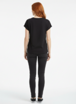 Siyah Kadın Basic Rahat Kesim T-Shirt - Görsel 2