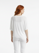 Kadın Relaxed Fit Beyaz Triko Bluz - Görsel 2