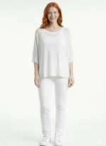 Kadın Relaxed Fit Beyaz Triko Bluz