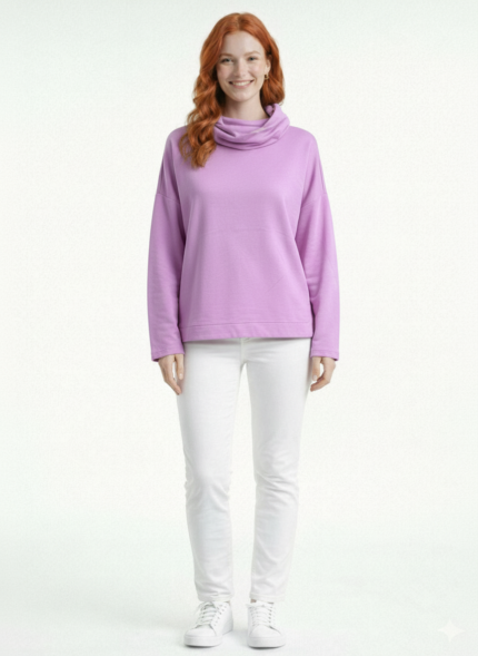 Oversize Kadın Sweatshirt Kapüşonlu Rahat Kalıp