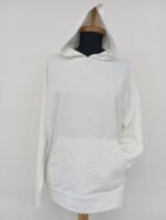 Kadın Beyaz Kapüşonlu Oversize Sweatshirt - Görsel 3