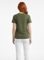Kadın Kısa Kollu Haki Basic T-Shirt - Görsel 2