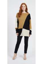 Geometrik Desenli Triko Tunik Kazak