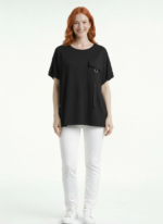Kadın Rahat Siyah Oversize Bluz