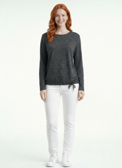 Kadın Rahat Kesim Uzun Kollu Şık Bluz