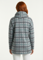 Kadın Ekose Desenli Kapüşonlu Sweatshirt - Görsel 2