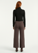 Kahverengi Triko Kadın Wide Leg Pantolon - Görsel 2