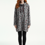 Kadın Oversize Kapüşonlu Kalp Desenli Sweatshirt