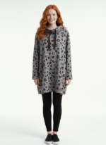 Kadın Oversize Kapüşonlu Kalp Desenli Sweatshirt